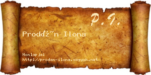 Prodán Ilona névjegykártya